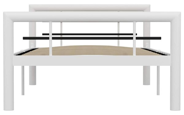 Rám postele bíločerný kov 100 x 200 cm 284545