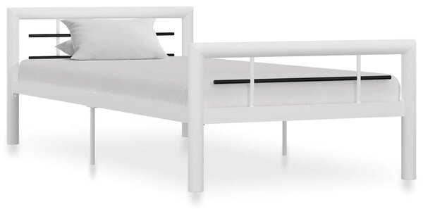 Rám postele bíločerný kov 100 x 200 cm 284545
