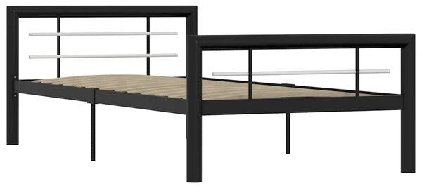 Rám postele černobílý kov 100 x 200 cm 284551