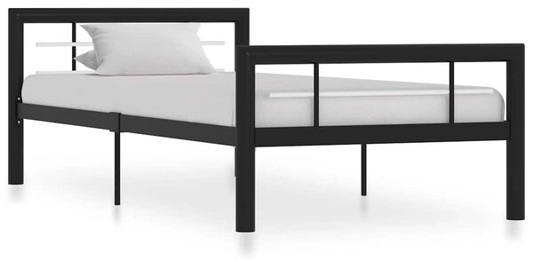 Rám postele černobílý kov 100 x 200 cm 284551