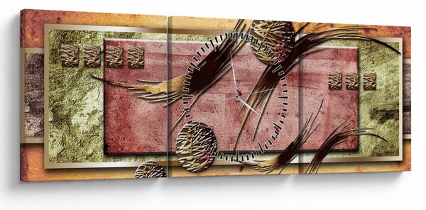 Abstraktní obraz (s hodinami) (90x30 cm)