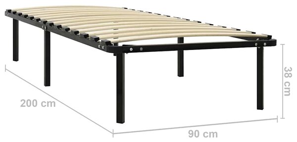 Rám postele černý kov 90 x 200 cm 284678