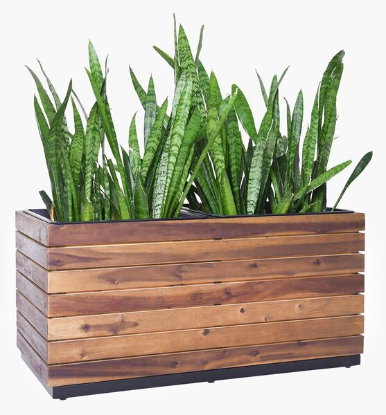 Dřevěný truhlík MAXI, dřevo akácie, šířka 85 cm, hnědý