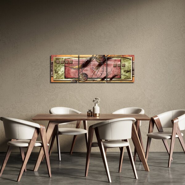 Abstraktní obraz (s hodinami) (90x30 cm)