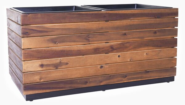 Dřevěný truhlík MAXI, dřevo akácie, šířka 85 cm, hnědý