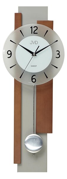 JVD Kyvadlové designové dřevené netikající tiché nástěnné hodiny JVD NS18059/41