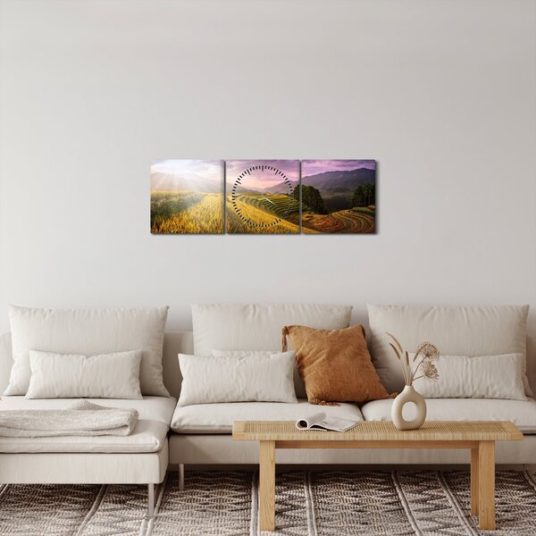 Obraz krajiny (s hodinami) (90x30 cm)