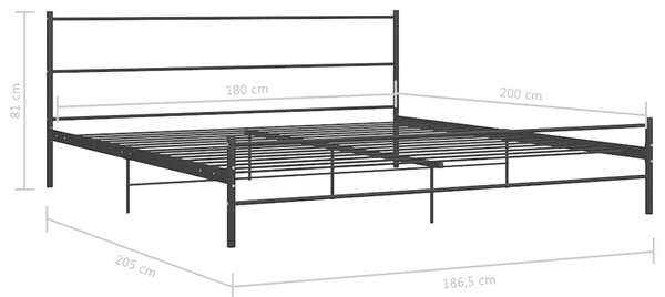 Rám postele černý kov 180 x 200 cm 284688