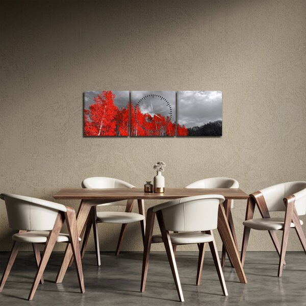 Obraz - Stromy v barvě podzimu (s hodinami) (90x30 cm)
