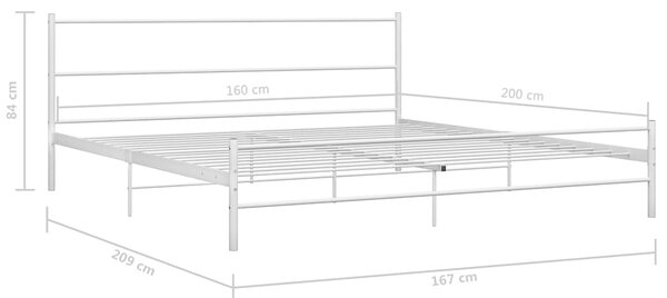 Rám postele bílý kovový 160 x 200 cm 284696