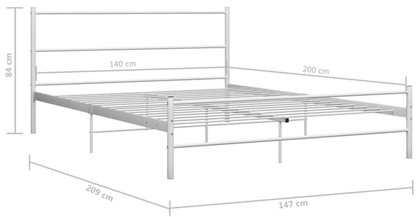 Rám postele bílý kov 140 x 200 cm 284695