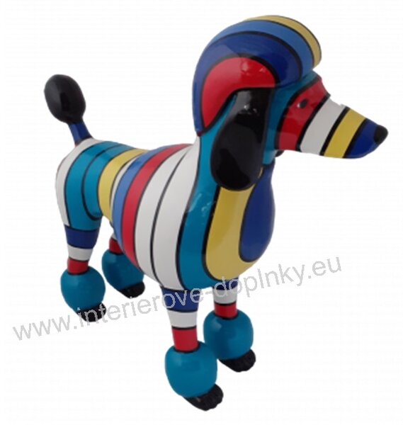 Socha Pudl stojící s pruhy 64 cm