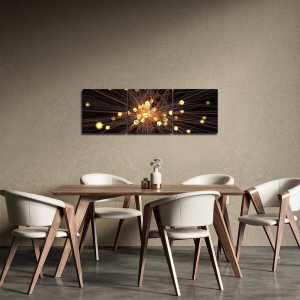 Obraz abstrakce (s hodinami) (90x30 cm)