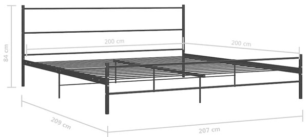 Rám postele černý kov 200 x 200 cm 284691
