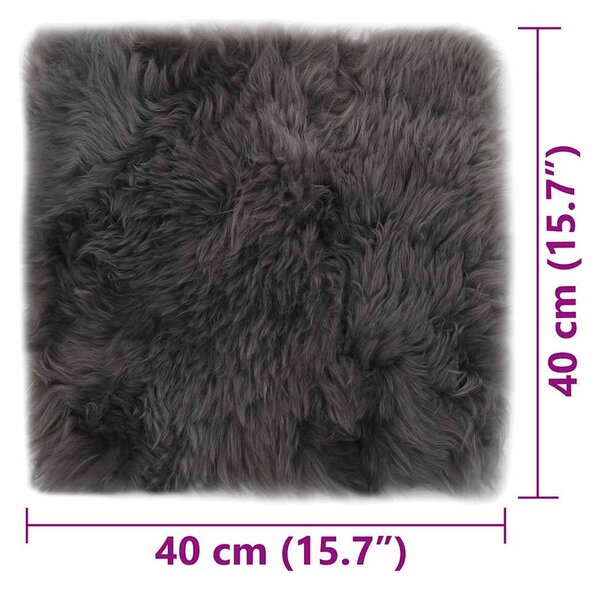 Podsedáky na židle 2 ks světle šedé 40 x 40 cm pravá ovčí kůže 284716