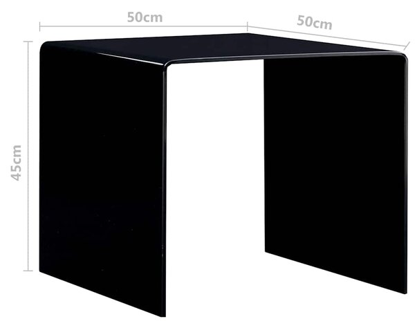 Konferenční stolek černý 50 x 50 x 45 cm tvrzené sklo 284723