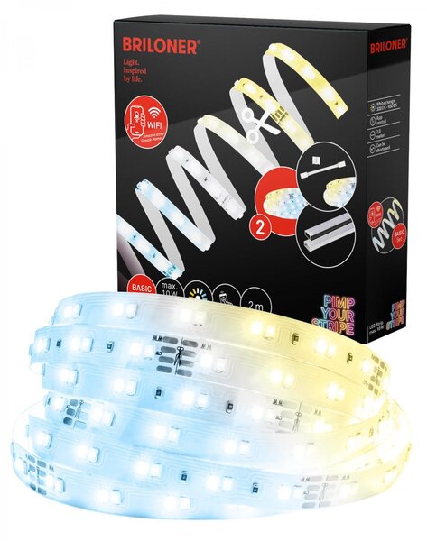 BRI 2152224 Pimp Your Stripe startovací sada LED pásek 2m, WiFi, CCT, hlasové ovládání - BRILONER