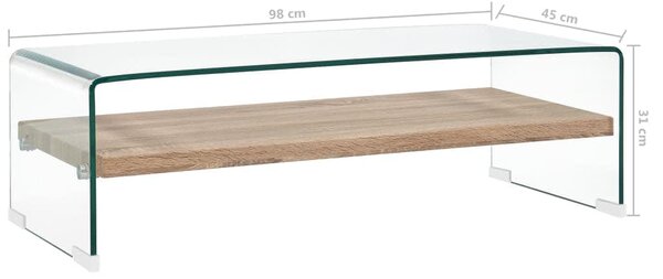 Konferenční stolek čirý 98 x 45 x 31 cm tvrzené sklo 284743