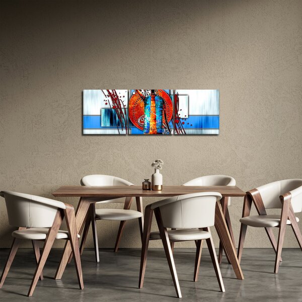 Obraz malby starověké osoby (s hodinami) (90x30 cm)