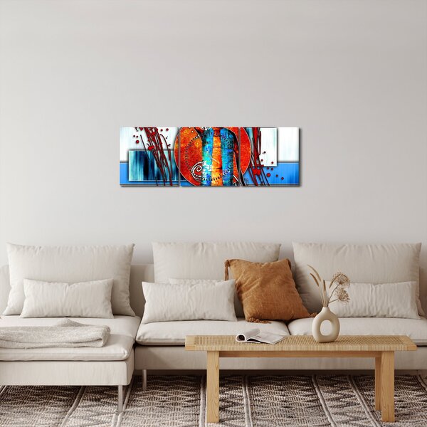 Obraz malby starověké osoby (s hodinami) (90x30 cm)