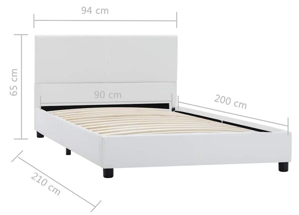 Rám postele bílý umělá kůže 90 x 200 cm 284762