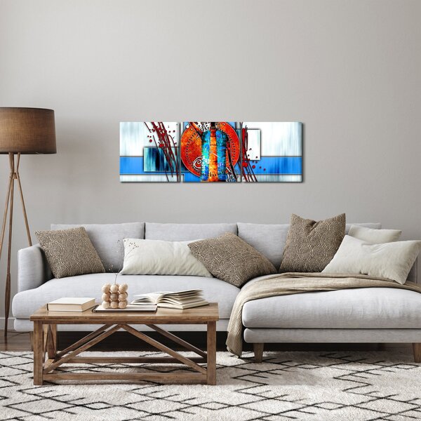 Obraz malby starověké osoby (s hodinami) (90x30 cm)