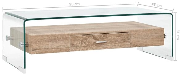 Konferenční stolek čirý 98 x 45 x 31 cm tvrzené sklo 284747