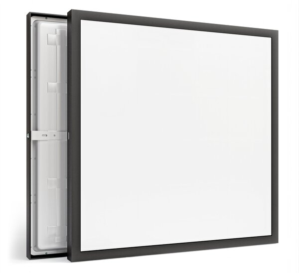 Černý kancelářský LED panel 60 W, 60 × 60 cm, neutrální bílá