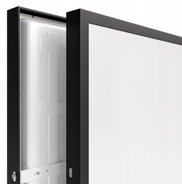 Černý kancelářský LED panel 60 W, 60 × 60 cm, neutrální bílá