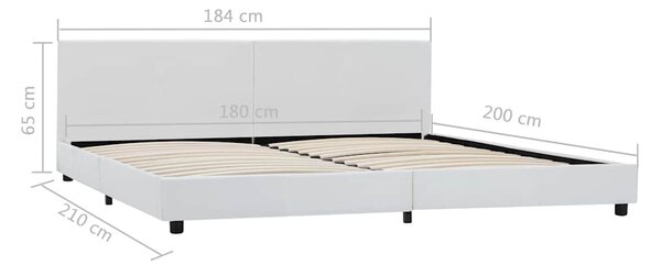 Rám postele bílý umělá kůže 180 x 200 cm 284767