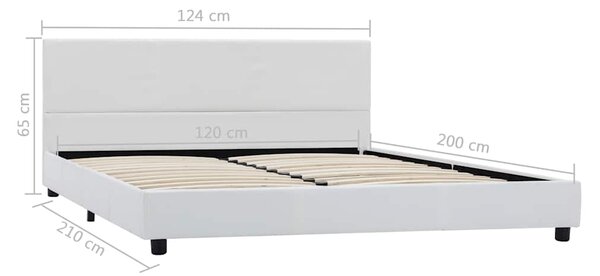 Rám postele bílý umělá kůže 120 x 200 cm 284764