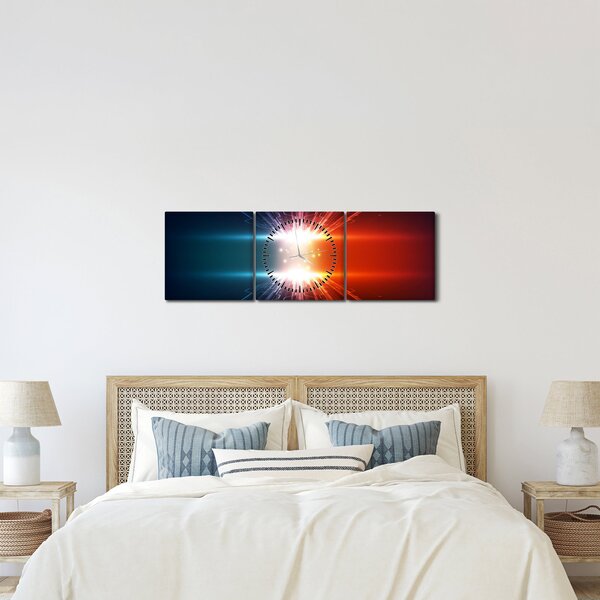 Abstraktní obraz aktivního náboje (s hodinami) (90x30 cm)