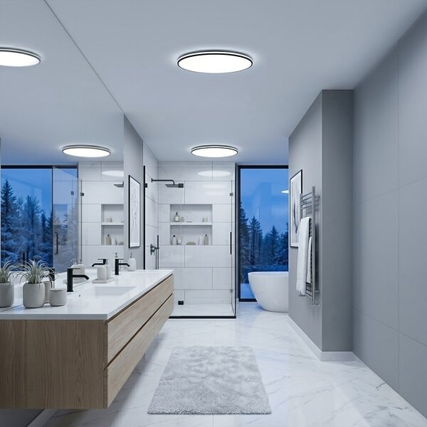 LED Stropní svítidlo HUGO LED/16/24/32W/230V 3000/4000/6500K pr. 37 cm IP54 čer