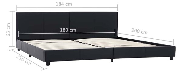 Rám postele černý umělá kůže 180 x 200 cm 284773