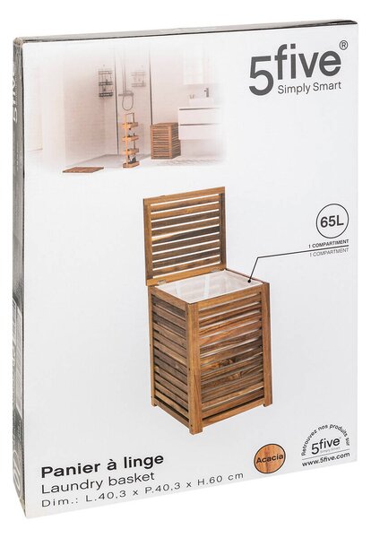 Dřevěný koš na prádlo ACACIA, 65 l