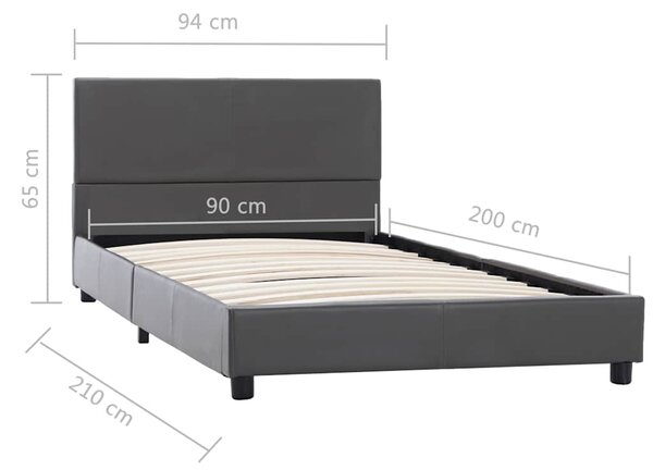 Rám postele šedý umělá kůže 90 x 200 cm 284774