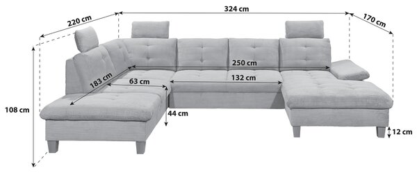 SEDACÍ SOUPRAVA, textil, šedá MID.YOU - Sedací soupravy, Online Only