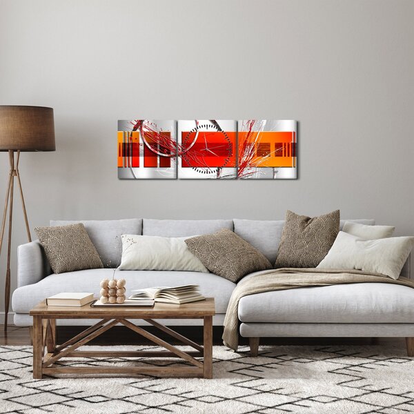 Abstraktní obraz (s hodinami) (90x30 cm)