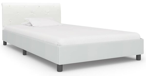 Rám postele bílý umělá kůže 90 x 200 cm 284870
