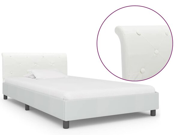 Rám postele bílý umělá kůže 90 x 200 cm 284870