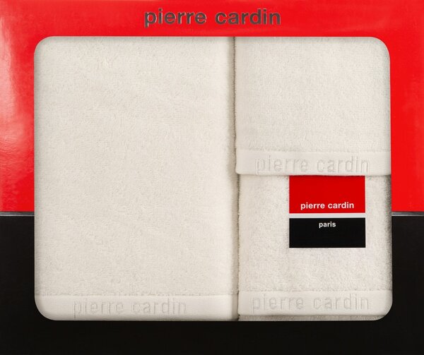 BAVLNĚNÝ RUČNÍK PIERRE CARDIN EVI SADA 3KS 30X50 CM, 50X90 CM, 70X140 CM KRÉMOVÁ