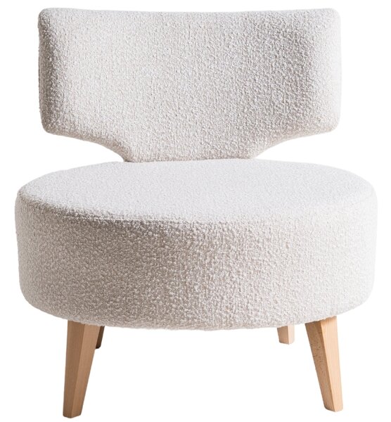 Nordic Design Bílé látkové bouclé křeslo Full