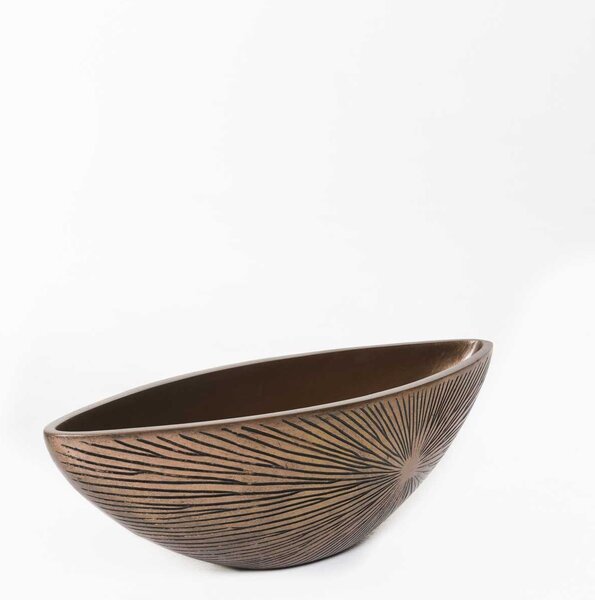 Okrasná mísa SCIROCCO, sklolaminát, šířka 60 cm, bronzová
