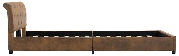 Rám postele hnědý umělá broušená kůže 120 x 200 cm 284890