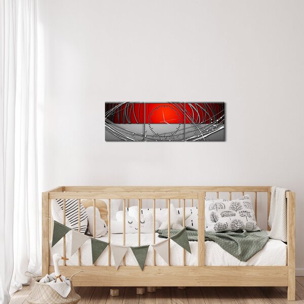 Abstraktní obraz (s hodinami) (90x30 cm)