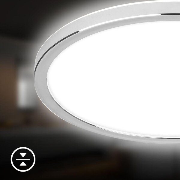 BRI 3873018 Pulap stropní svítidlo pr.42 cm - 22W, 3000lm, LED, přímé a nepřímé osvětlení, IP54, neutrální bílá, chrom - BRILONER