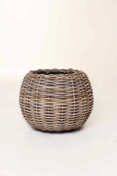 Přírodní koš na rostliny PALLA, ratan, průměr 45 cm, natur