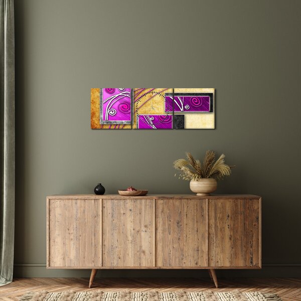Obraz abstrakce (s hodinami) (90x30 cm)