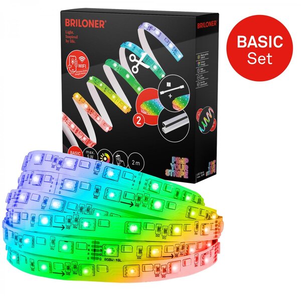 BRI 2154192 Pimp Your Stripe startovací sada LED pásek 2m, WiFi, RGB+W - BRILONER