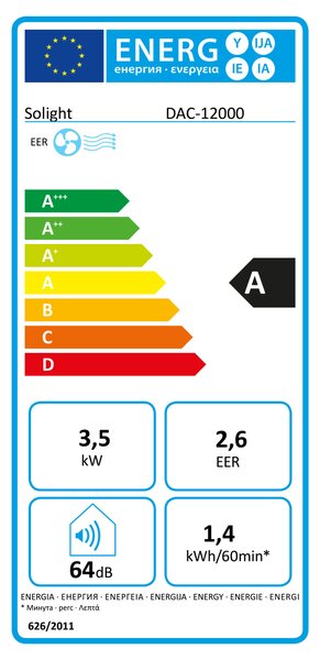 Solight mobilní klimatizace 12000 BTU, smart WiFi, chlazení, odvlhčování, ventilátor DAC-12000